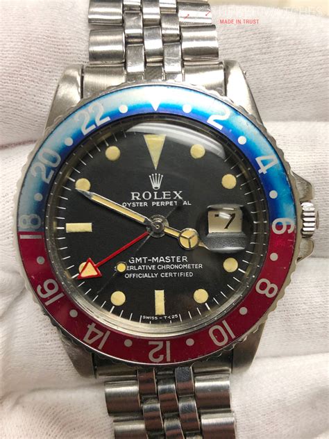 rolex gmt pepsi 1675|Rolex 1675 dial variations.